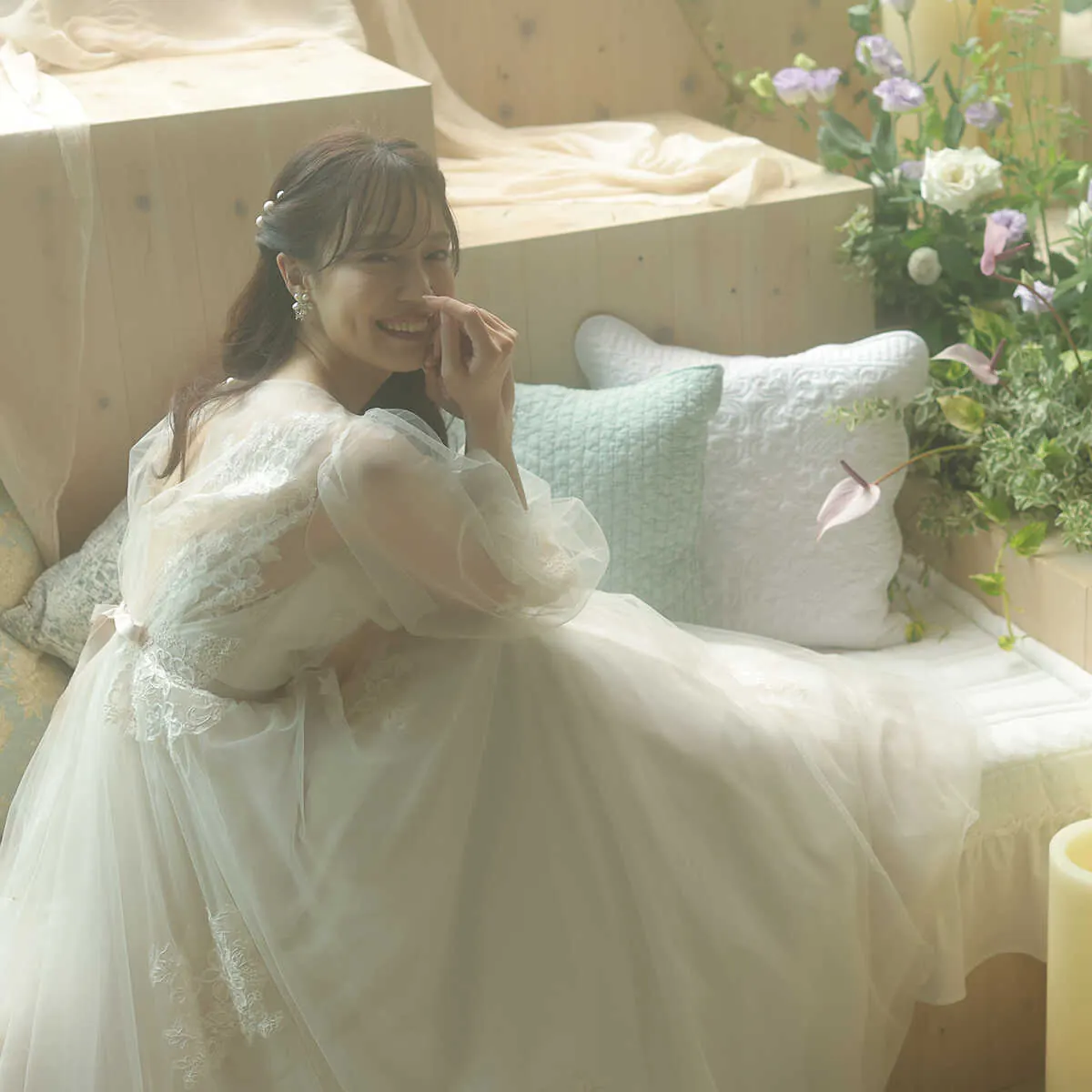 ウエディングドレス姿の新婦